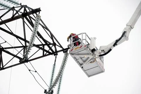 Baltic states begin switch away from Russian power grid, Vilaka, Latvia - 08 Feb Stock Photos