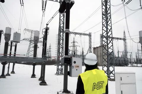 Baltic states begin switch away from Russian power grid, Vilaka, Latvia - 08 Feb Stock Photos