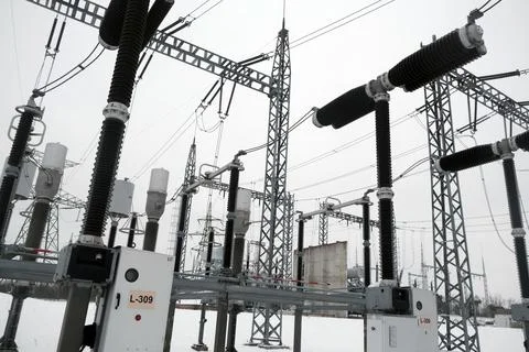 Baltic states begin switch away from Russian power grid, Vilaka, Latvia - 08 Feb Stock Photos