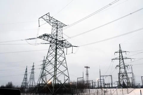 Baltic states begin switch away from Russian power grid, Vilaka, Latvia - 08 Feb Stock Photos