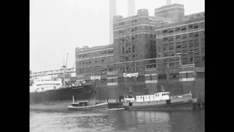 BALTIMORE - 1930 - Refined sugar is an export of Baltimore, Maryland, while iron Stock Footage 264659221