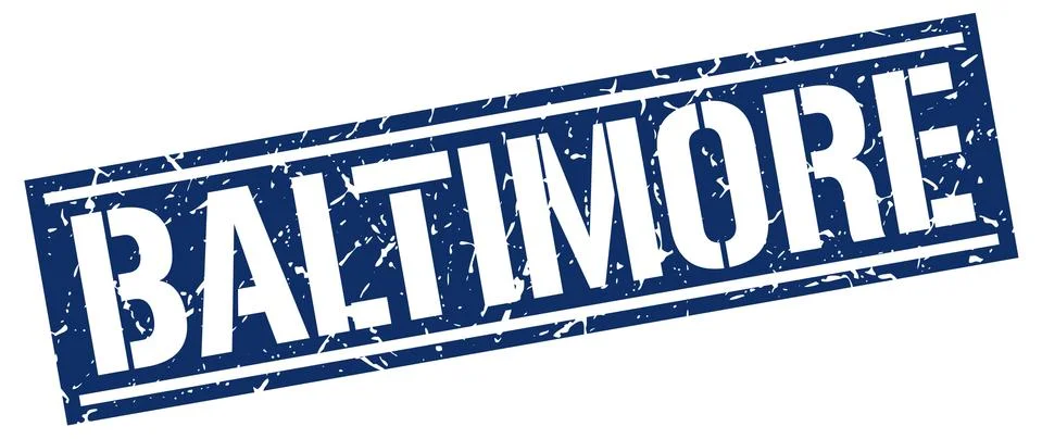 Baltimore blue square stamp Stock Illustration