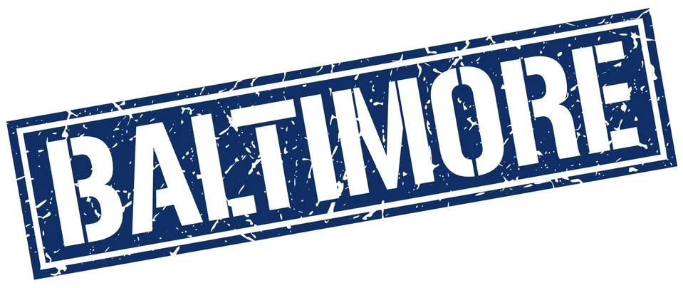 Baltimore blue square stamp Stock Illustration