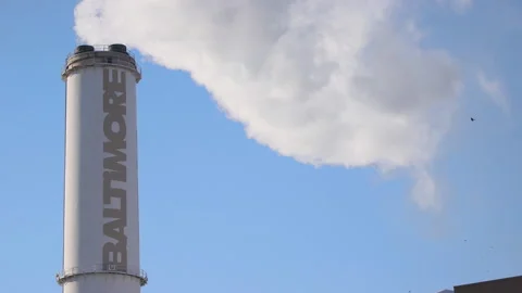 Baltimore City Smokestack Stock Footage 134733853