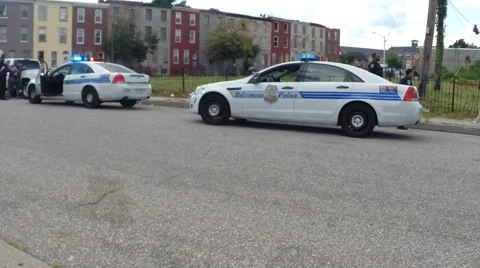 Baltimore cops on the scene Stock Footage 53412857