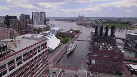 Baltimore Drone Inner Harbor 7 Stock Footage 239393458
