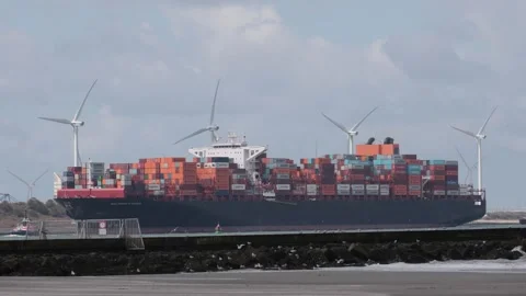 Baltimore express container ship Vídeo Stock 343607277