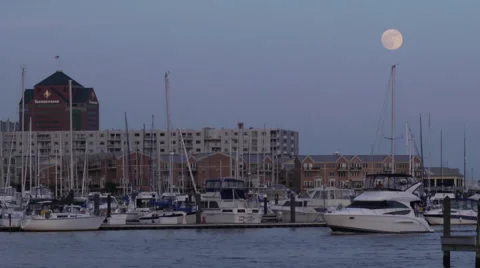 Baltimore Harbor At Dusk Stock Footage 41068091