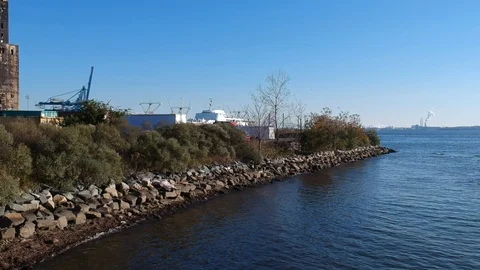 Baltimore Harbor - Nuclear Ship Stock Footage 104383671