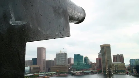 Baltimore Inner Harbor Cannon Video stock 45934839