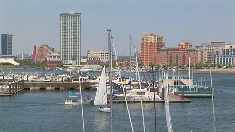 Baltimore Inner Harbor Stock Footage 93048224