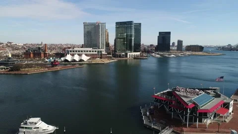 The Baltimore Inner Harbor on a sunny day in winter Stock Footage 149596199