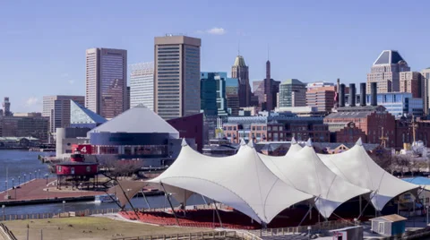Baltimore Inner Harbor Time Lapse Stock Footage
