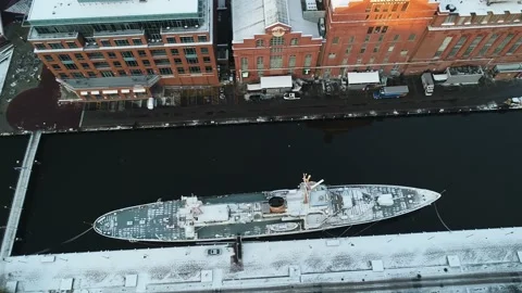 Baltimore Inner Harbor in the wintertime Stock Footage 149593072