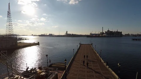 Baltimore MD Aerial, Broadway Square at Fells Point 4 Stock Footage 89744611