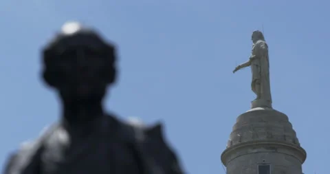 BALTIMORE MOUNT VERNON STATUE 01 Stock Footage 140360079