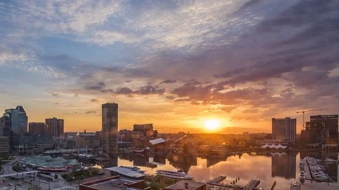 Baltimore Partly Cloudy Sunrise Timelapse Stock Footage 82104705