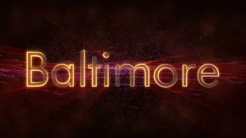 Baltimore - Shiny looping city name text animation Stock Footage 99593370