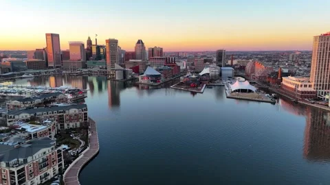 Baltimore Skyline - Baltimore, MD Stock Footage 336359041