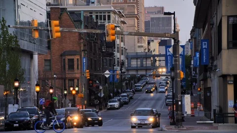 Baltimore Streets At Sunset Stock Footage 111369383