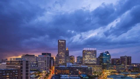Baltimore Sunset Thunderstorm - Time Lapse Video stock 81761745