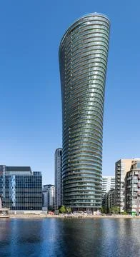 Baltimore Tower at Millwall Inner Dock in Docklands on the Isle of Dogs, London Stock-Fotos