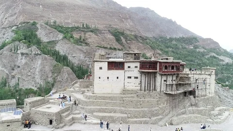 Baltit fort Drone shot Stock Footage 94239093
