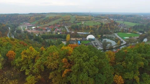 Bałtowski tourist complex, aerial view Stock Footage 85621280