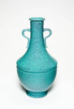 Baluster-Shaped Vase with Loop Handles 1736 1796 China. Porcelain with rob... Stock Photos