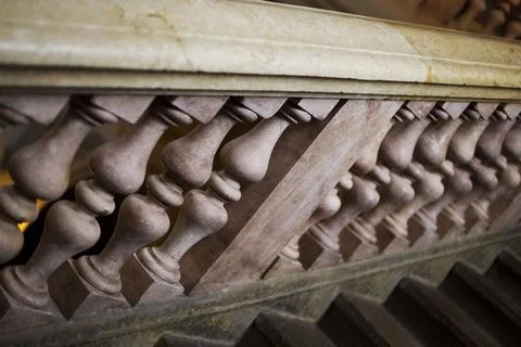 Balusters in marble Stock Photos