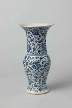 Balustervase with stylized flower pattern. Baluster-shaped vase of soft-pa... Stock Photos
