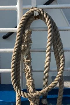 Balustrade grid hook rope loop cordage element Stock-Fotos