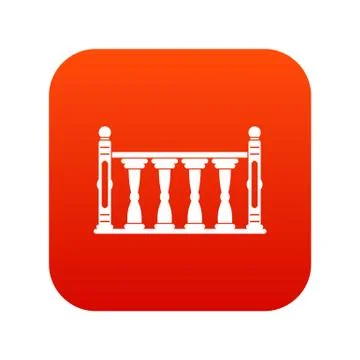 Balustrade icon digital red Ilustração Stock