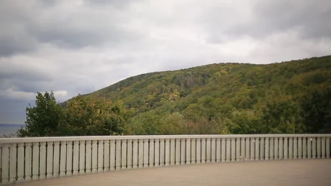 Balustrade marble. Railing with elements of the column. Stock Footage 87957635