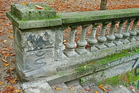 Balustrade in the park Stock Photos