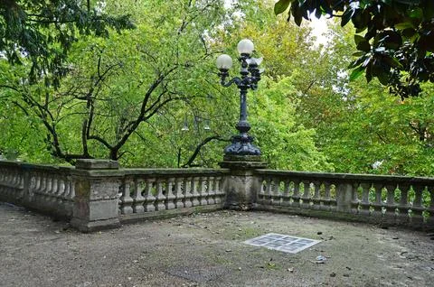 Balustrade in the park Stock Photos
