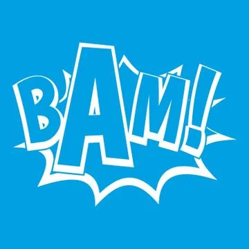 BAM, comic book bubble icon white Stockillustratie