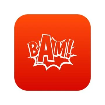 BAM, comic book bubble icon digital red Stockillustratie