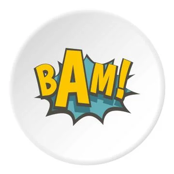 BAM, comic book explosion icon circle Stock Illustration