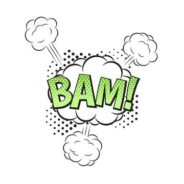 BAM, comic book explosion icon isolated. Vector Stock Illustration