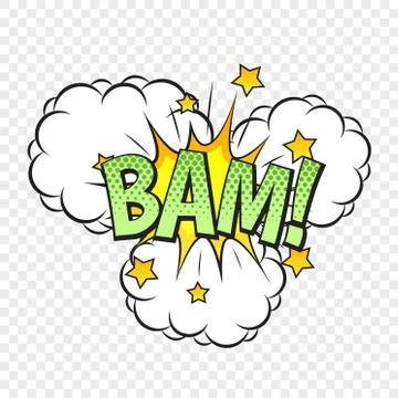 BAM comic style word on the transparent background Stock Illustration