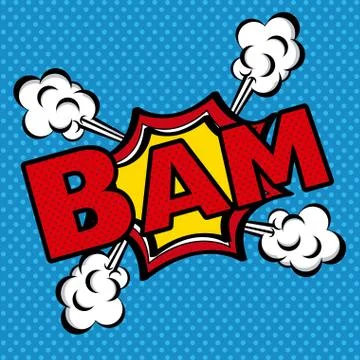Bam comics icon over blue background vector illustration Stock Illustration