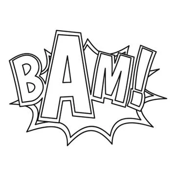 BAM, explosion effect icon, outline style イラスト素材