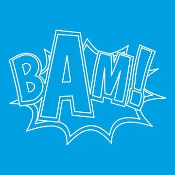 BAM, explosion effect icon, outline style Stock Illustration