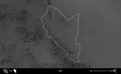 Bam outlined, Iran. Grayscale Stock Illustration