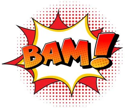 BAM! Restro Comic Style Speech Bubble Stock Illustration