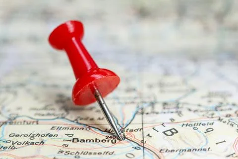 Bamberg, Germany pin on map Foto stock