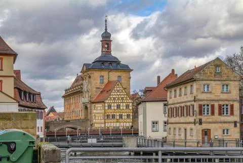 Bamberg at river Regnitz Stock Photos