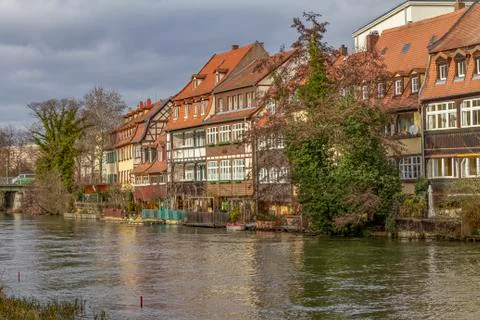 Bamberg at river Regnitz Stock Photos