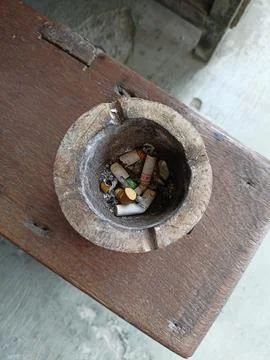 Bamboo ashtray Stock Photos
